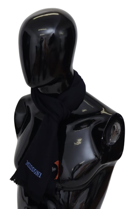 Missoni Hommes Noir 100% Laine Echarpe Châle Unisexe Enveloppe Cou - Image 2