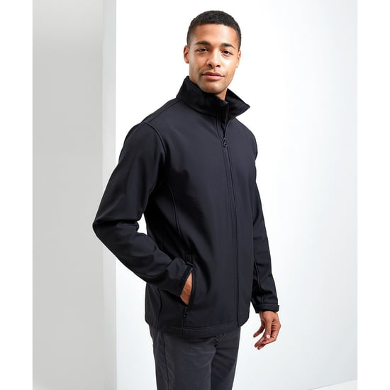 Premier Mens Windchecker Soft Shell Jacket (Schwarz) - Image 4