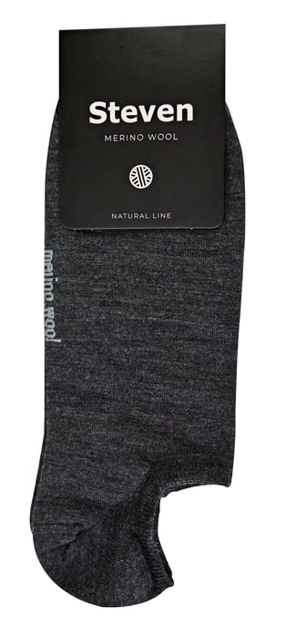 Herren Merinowolle Low Cut Socken | Steven | No Show Warm Footsies Socken - Charcoal - Image 2