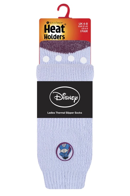 Wärmehalter - Damen dicke, niedliche, weiche, rutschfeste, kuschelige Eeyore Thermal Slipper Socken mit Griffen - Eeyore - Image 2