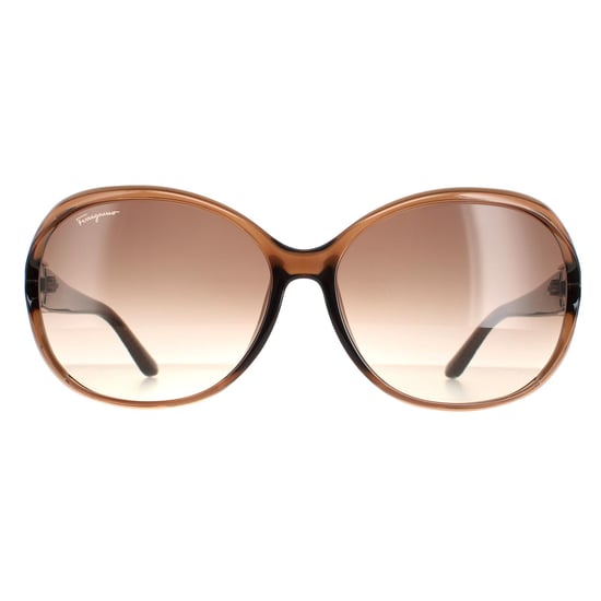 Salvatore Ferragamo Oval Womens Hellbraun Braun Gradient SF770SA - Image 1