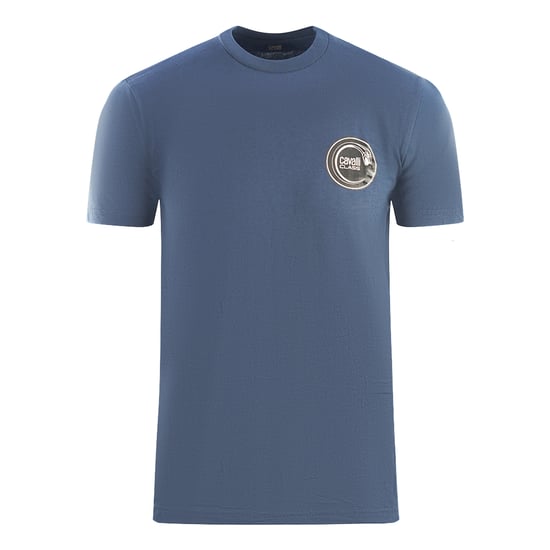Cavalli Class Circular Snake Logo Navy Blue T-Shirt