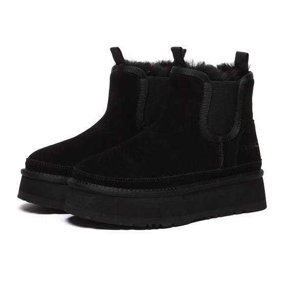 EVER AU Damen Leder Plateau Kurzstiefel Chelsea - Shoveler - Image 4