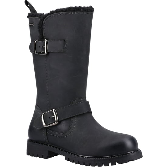 Hush Puppies Winnie Leder Damen Schwarz Stiefel - Image 1