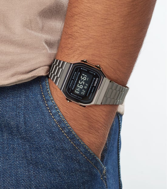 Casio Casio Collection Retro Grau Herren Armbanduhr A168WEGG-1BEF - Image 5