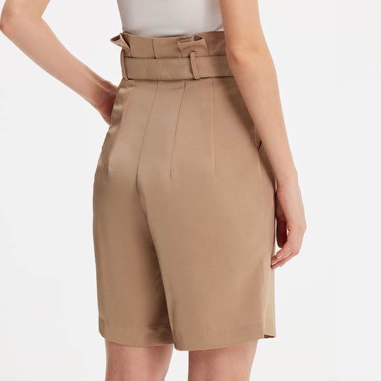 Bermudashorts mit hoher Taille und Falten - Image 3