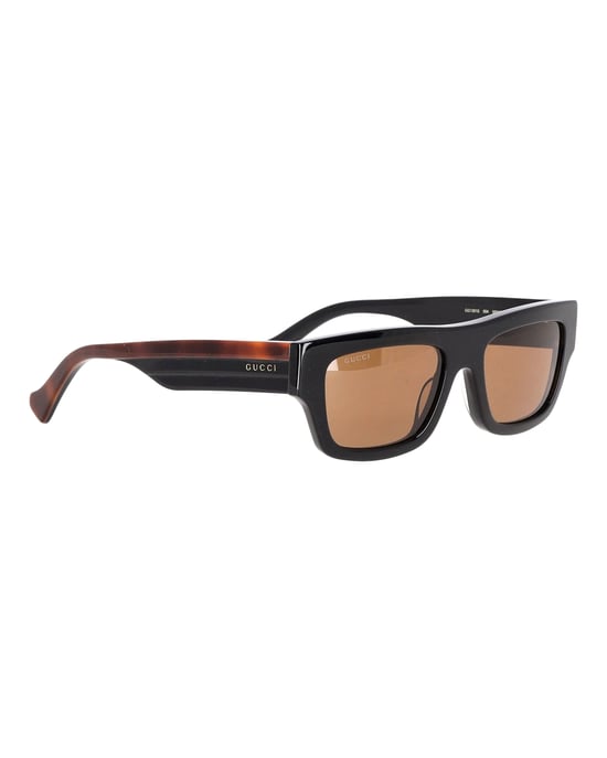 Gucci GG1301S Rechteckige Sonnenbrille aus schwarzem Acetat - Image 2