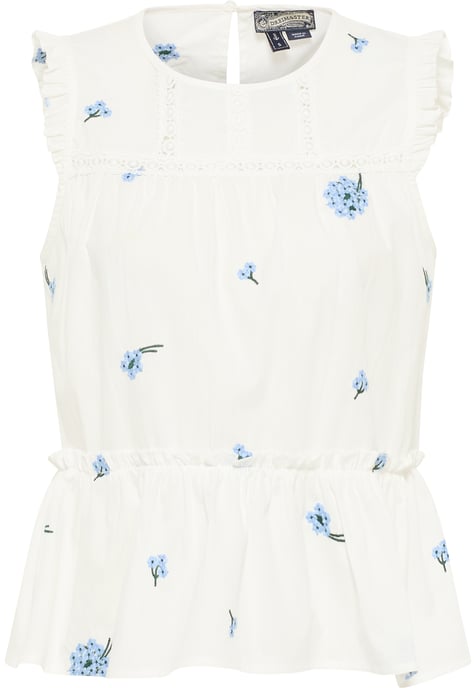 Dreimaster Spitze Damen Wollweiss Blau - Image 1