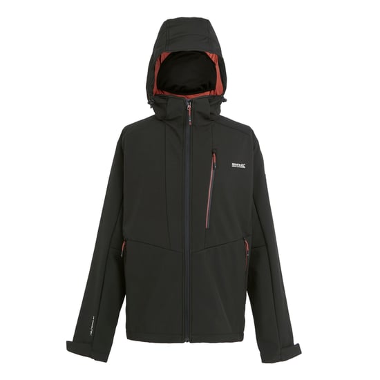 Regatta Mens Hewitts X Colour Block Soft Shell Jacket (Black/Red Ochre)