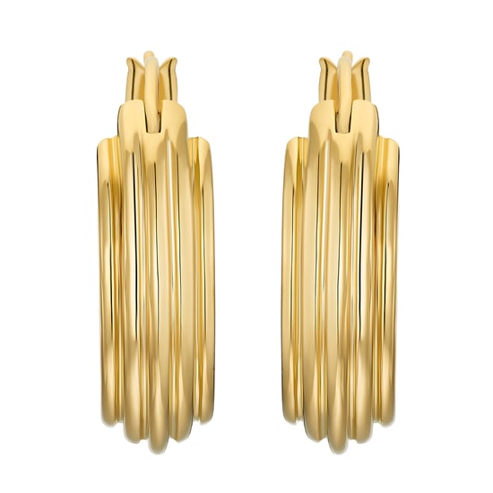 NOELANI Creoles for ladies, sterling silver 925 gold plated