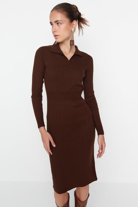 Trendyol Damen Polo-Kleid im Bodycone-Midi-Stil - Image 2