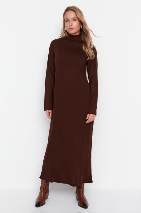 Trendyol Femmes Col roulé Changement Maxi Robe modeste - Image 2