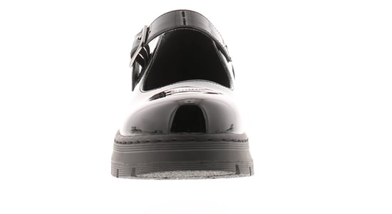 Platino Womens Shoes Work School Jenny Buckle black patent