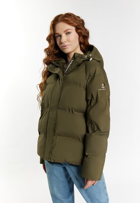Dreimaster Winterjacke mit Wattierung Damen militärisch oliv - Image 3