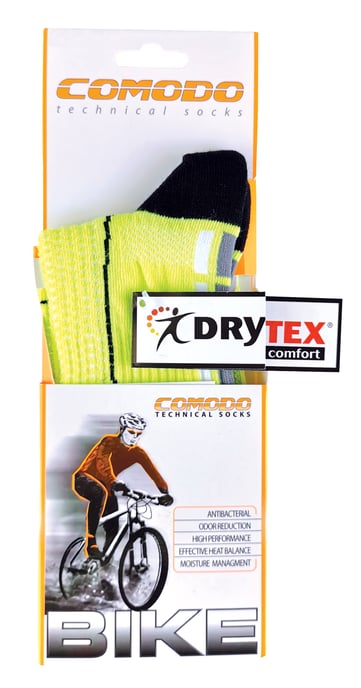 COMODO - Unisex Chaussettes Cyclisme sport Velo Route anti Tranpirante Basses - Jaune Fluo - Image 2
