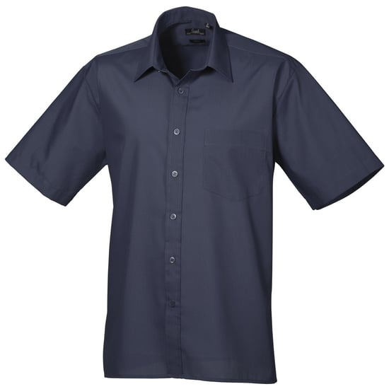 Premier Popelin Herren Hemd, kurzärmlig (Marineblau) - Image 1