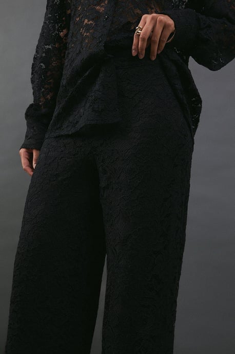 Lace High Waist Straight Leg Trouser - Image 2