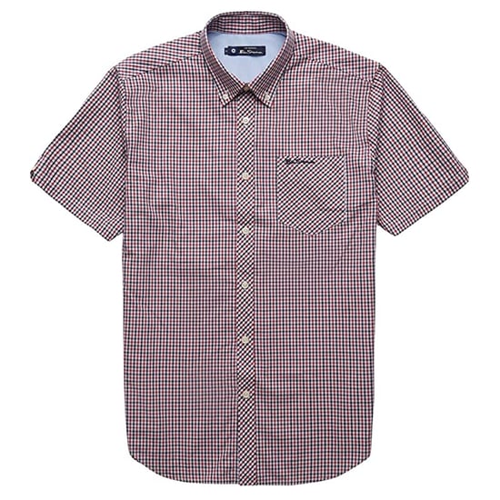 Ben Sherman Checkered Mens Red Oxford Shirt