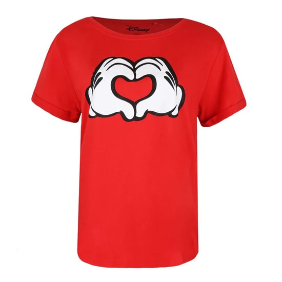 Disney Womens/Ladies Love Hands Mickey Mouse T-Shirt (Red)