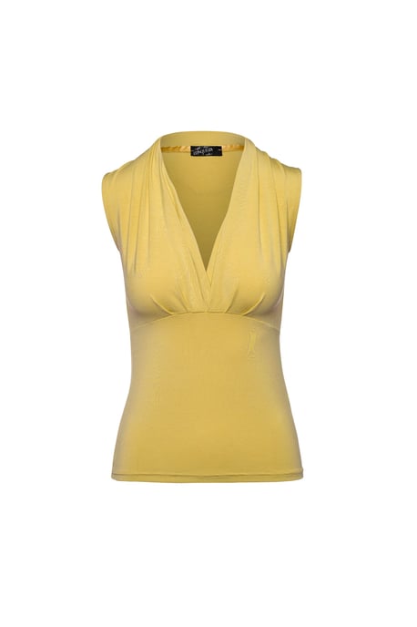 Dark Yellow Wrap Top in Micromodal