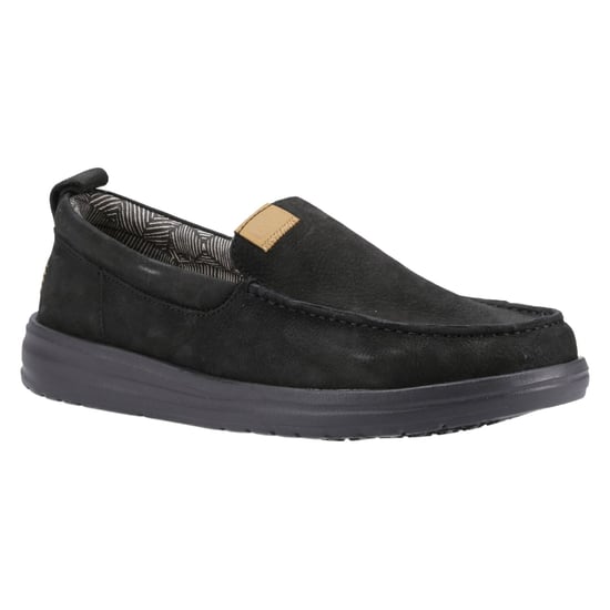 HEYDUDE Wally Grip Moc Leder Herren Schwarz Bootsschuhe - Image 6