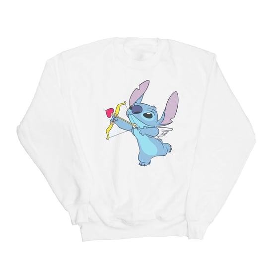 Disney Girls Lilo And Stitch Stitch Cupid Valentines Sweatshirt (White)