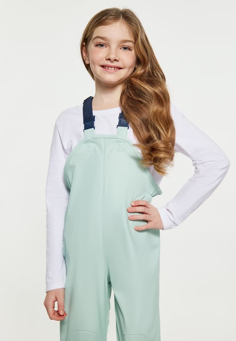 Schmuddelwedda Regenhose aus recyceltem Material Mädchen (Kids) Pastellminze - Image 3