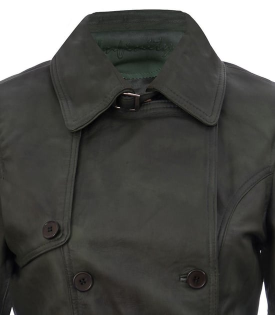 Women's mid-length leather trench coat - Oakham