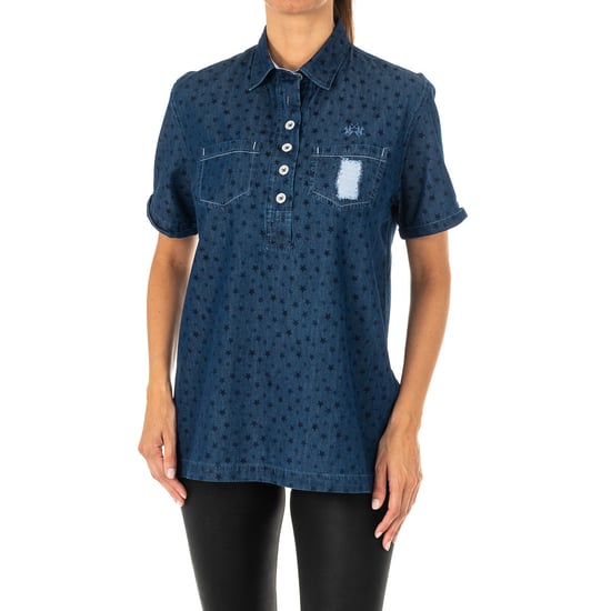 Women's short sleeve lapel collar shirt LWC007