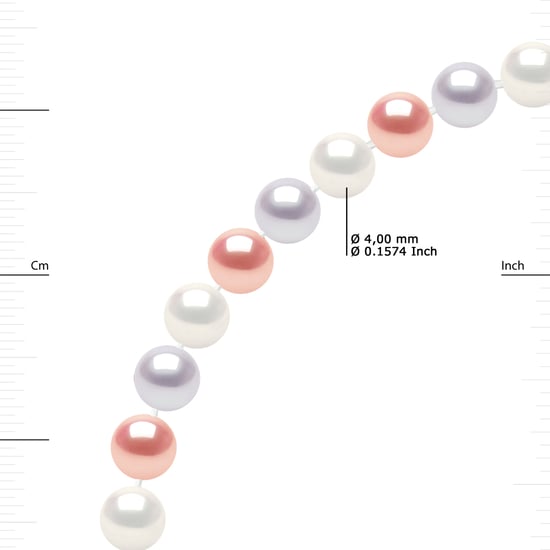 DIADEMA - Necklace - OPERA Real Freshwater Pearls - Pastel Multicolour