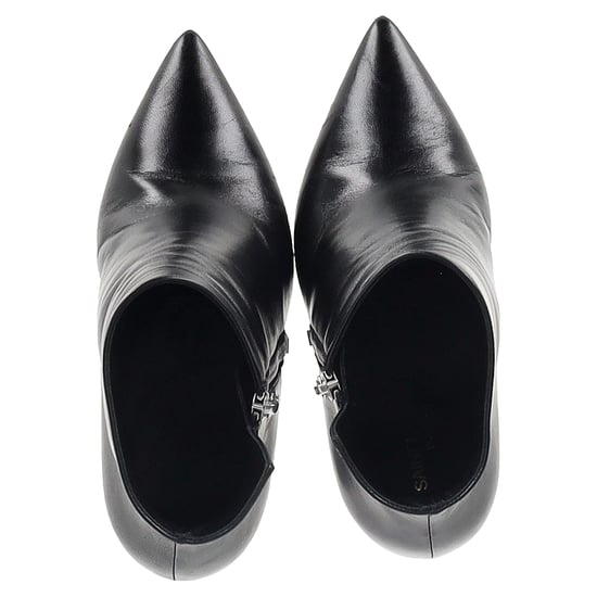Saint Laurent Pyramid-Absatz Stiefeletten aus schwarzem Leder - Image 3