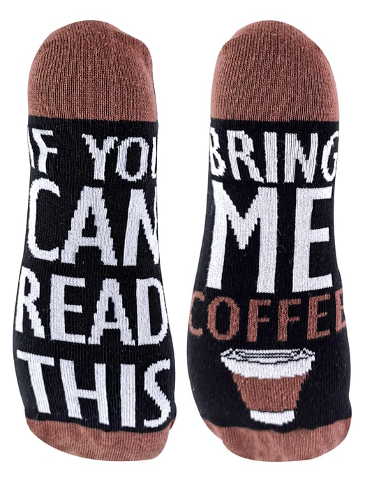 Wenn du diese Socken lesen kannst, bring mir Kaffee Socken - Image 1