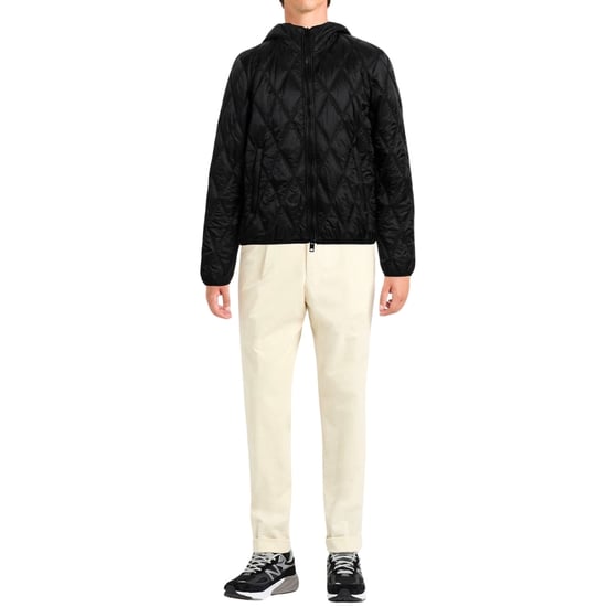 Diesel Quilted Black Hooded Coat