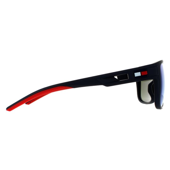 Tommy Hilfiger Wrap Mens Matte Blue Blue Mirror Sonnenbrillen - Image 4