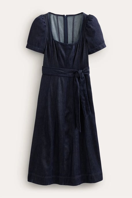 Denim Square Neck Summer Dress