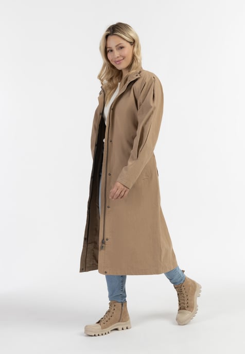 Dreimaster leichter baumwollmantel Damen dunkelbeige - Image 3
