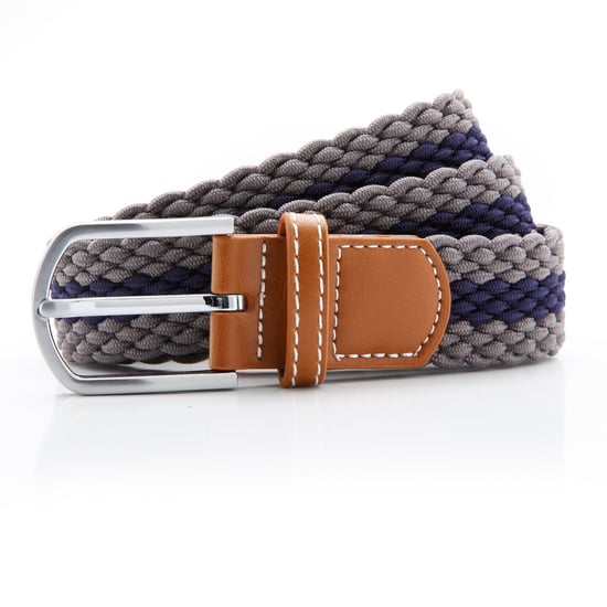 Asquith & Fox Herren Zwei-Farben-Streifen Geflochtenem Stretch-Gürtel (Schiefer/Navy) - Image 1