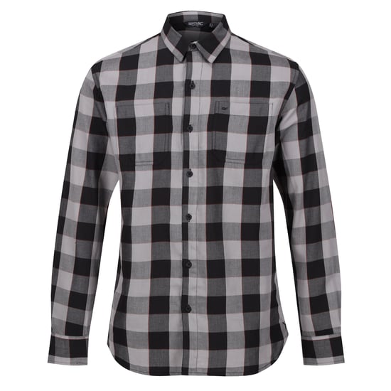 Regatta Mens Lance Checked Shirt (Dark Grey/Black)