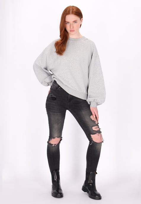 Dreimaster Sweatshirt Damen Grau Melange - Image 2