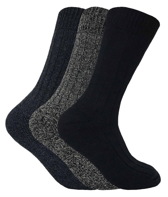 3 Paare Herren gepolsterte Sohle Wolle Mischung Wandern Socken für Stiefel - Image 1