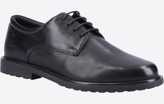 Hush Puppies Verity Slip On Leder Damen Schwarze Brogues Schuhe - Image 2