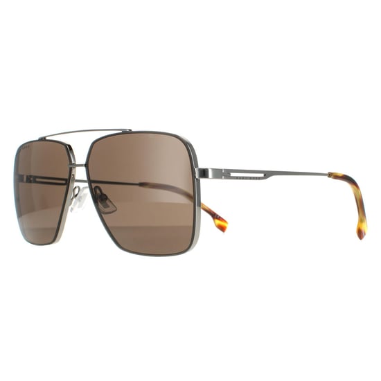 Hugo Boss Round Mens Brown Horn Ruthenium Brown BOSS 1325/S