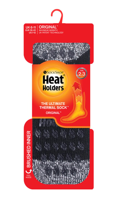 Heat Holders Mens Twist Stripe Patterned Fleece gefüttert Slipper Socken - Image 2