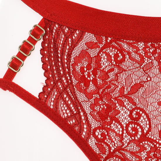 Thread thong with lace and ribbon at the waist 21683 woman