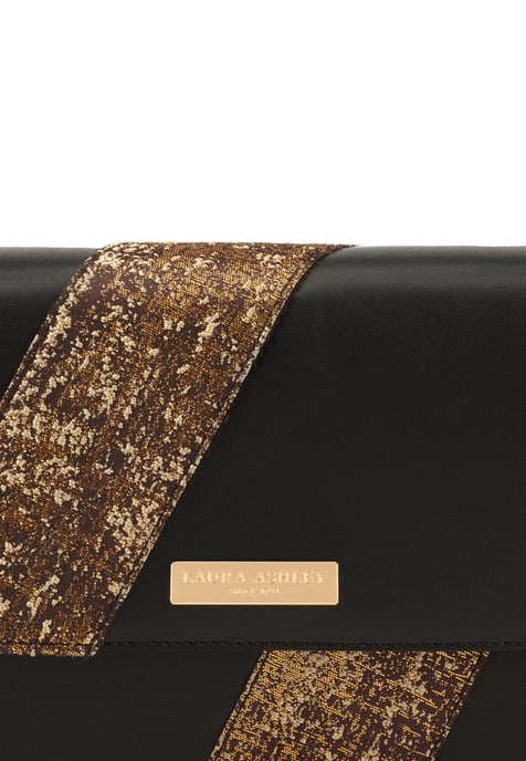 Laura Ashley Black-Gold CrossBody Bag