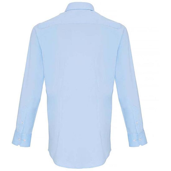 Premier Mens Stretch Fit Popeline Langarmhemd (hellblau) - Image 2