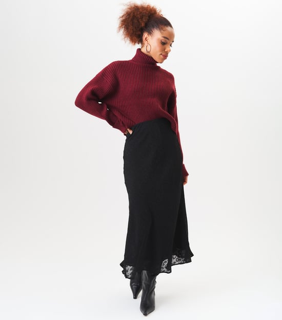 Hochgeschlossener Grobstrick-Pullover - Image 1