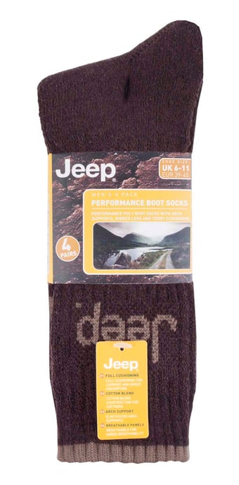 JEEP - 4 Paar Herren Anti Blister dick gepolstert Luxus Boot Socken - Image 2