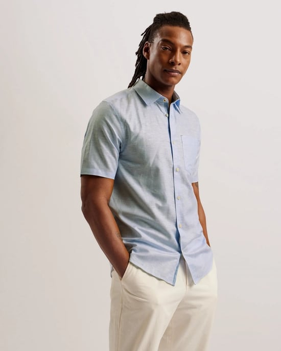 Ted Baker Palomas Herren Kurzarm Leinenhemd - Image 1