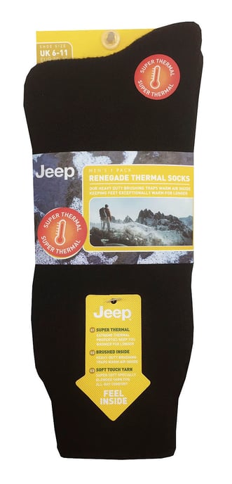 Herren Thermostiefelsocken für den Winter | Jeep | Warme Hochleistungssocken | Ideal zum Wandern - Schwarz - Image 2